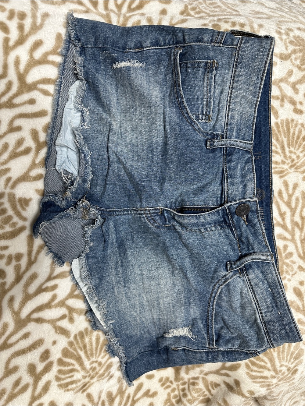 SO Distressed Blue Denim Cutoff Shorts